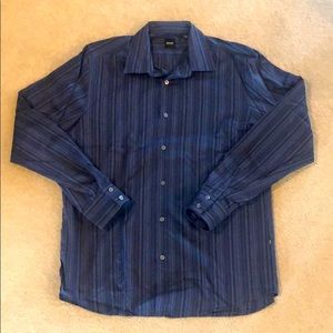Hugo Boss blue stripe button down